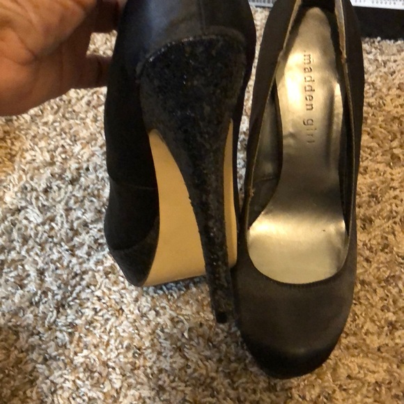 Black heels with black glitter platform and heel - Picture 3 of 4